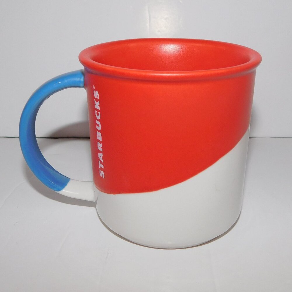2017 Starbucks ceramic Color Dip Dipped White Red Blue Mug Coffee Tea